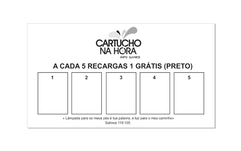 Cartão Fidelidade Cartucho Na Hora